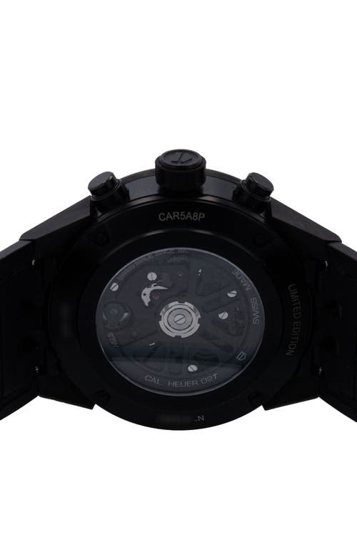 WATCHFINDER & CO. WATCHFINDER & CO. TAG HEUER PREOWNED CARRERA CHRONOGRAPH RUBBER STRAP WATCH, 45MM