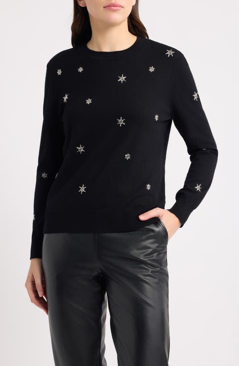 Star Embellished Crewneck Sweater