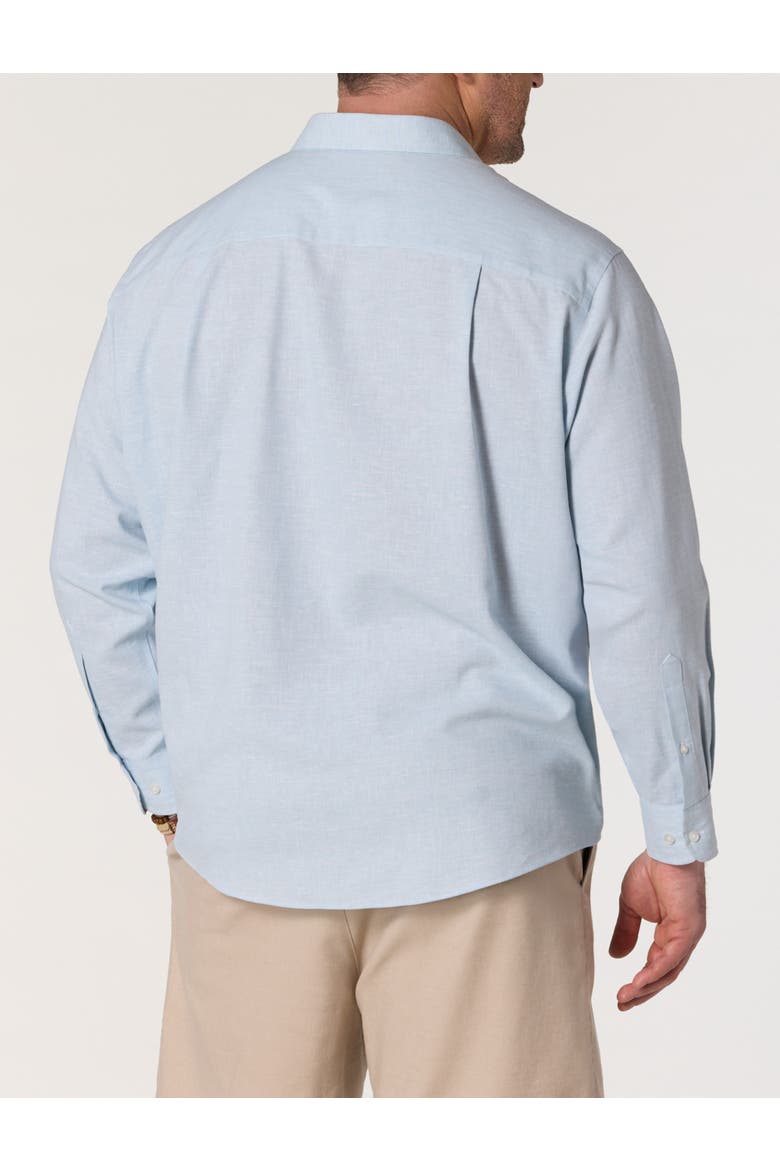 Big & Tall Linen-Blend Tech Sport Shirt, Alternate, color, FORGET ME NOT
