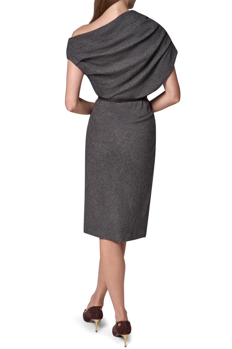 Off the Shoulder Sheath Dress, Alternate, color, HEATHER CHARCOAL