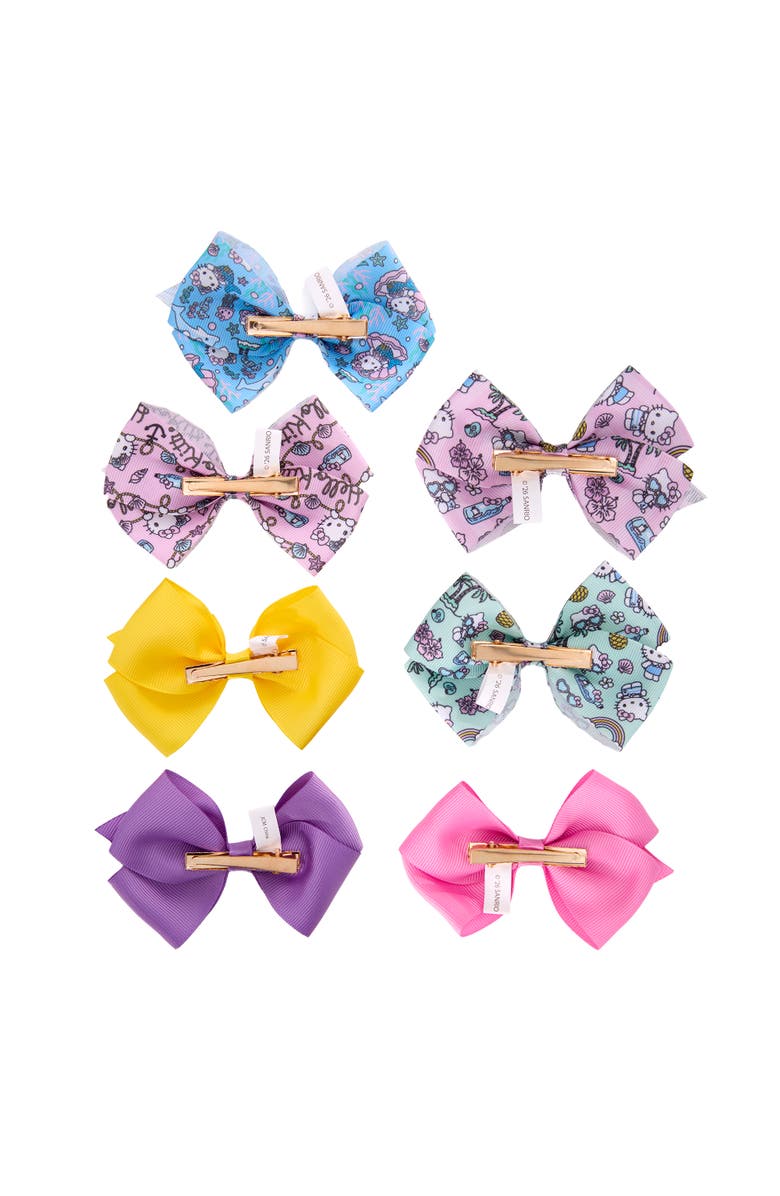 Hello Kitty Hair Bow 7-Piece Set Sanrio Hair Accessories, Alternate, color, Multicolored
