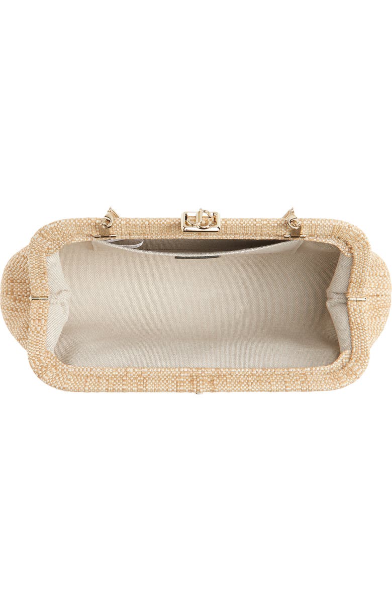 Jimmy Choo Skylar Raffia Clutch, Alternate, color, Natural/ Light Gold
