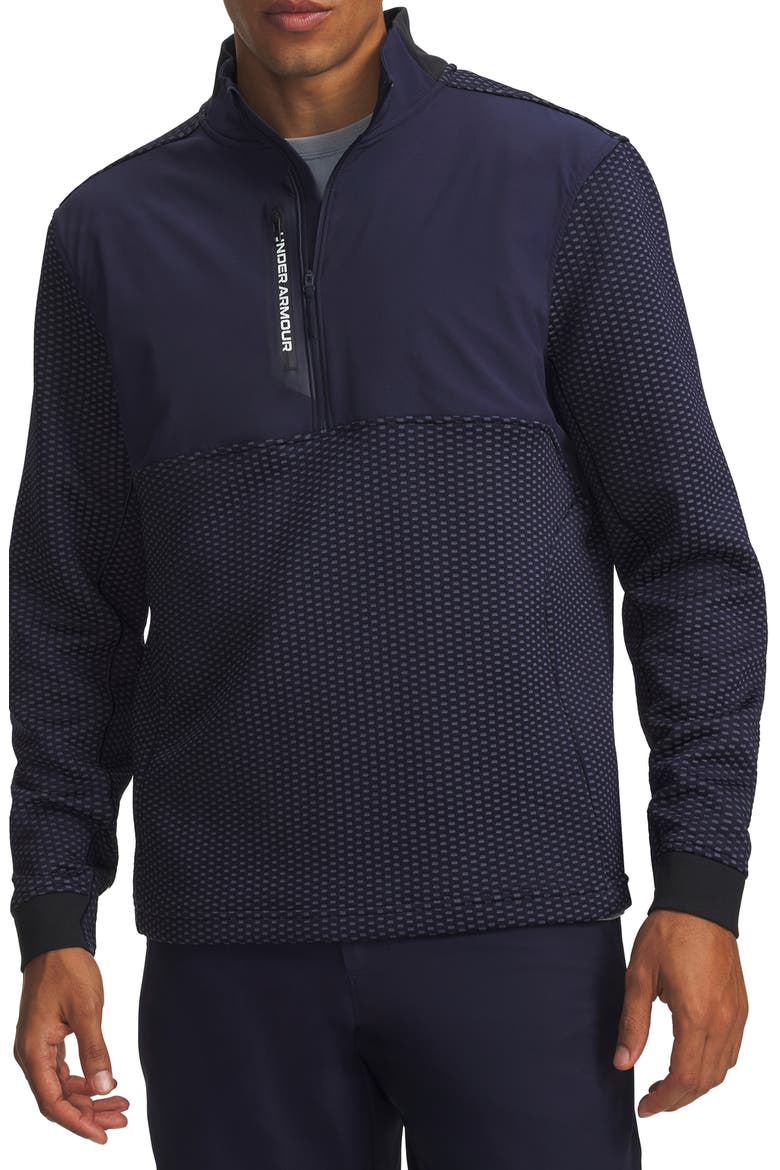 Drive Pro Hybrid Half Zip Pullover, Main, color, MIDNIGHT NAVY/ WHITE