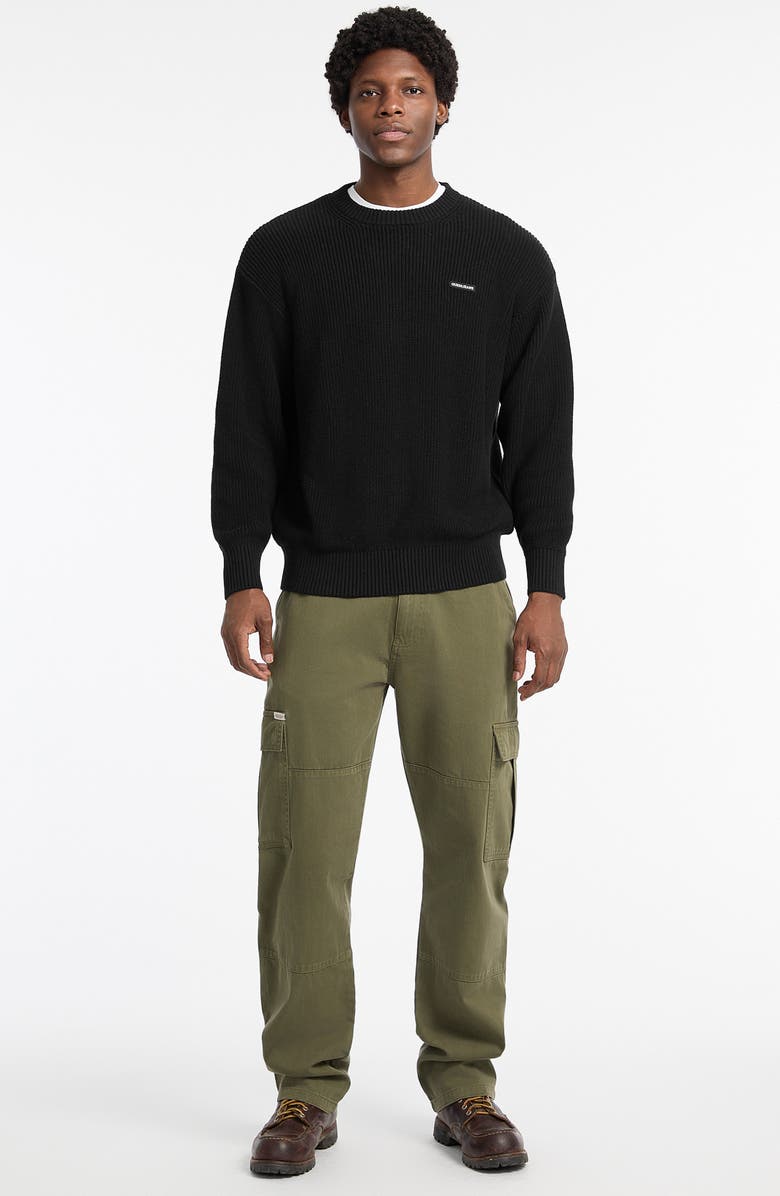 GUESS JEANS Logo Patch Organic Cotton Sweater, Alternate, color, Jet Black