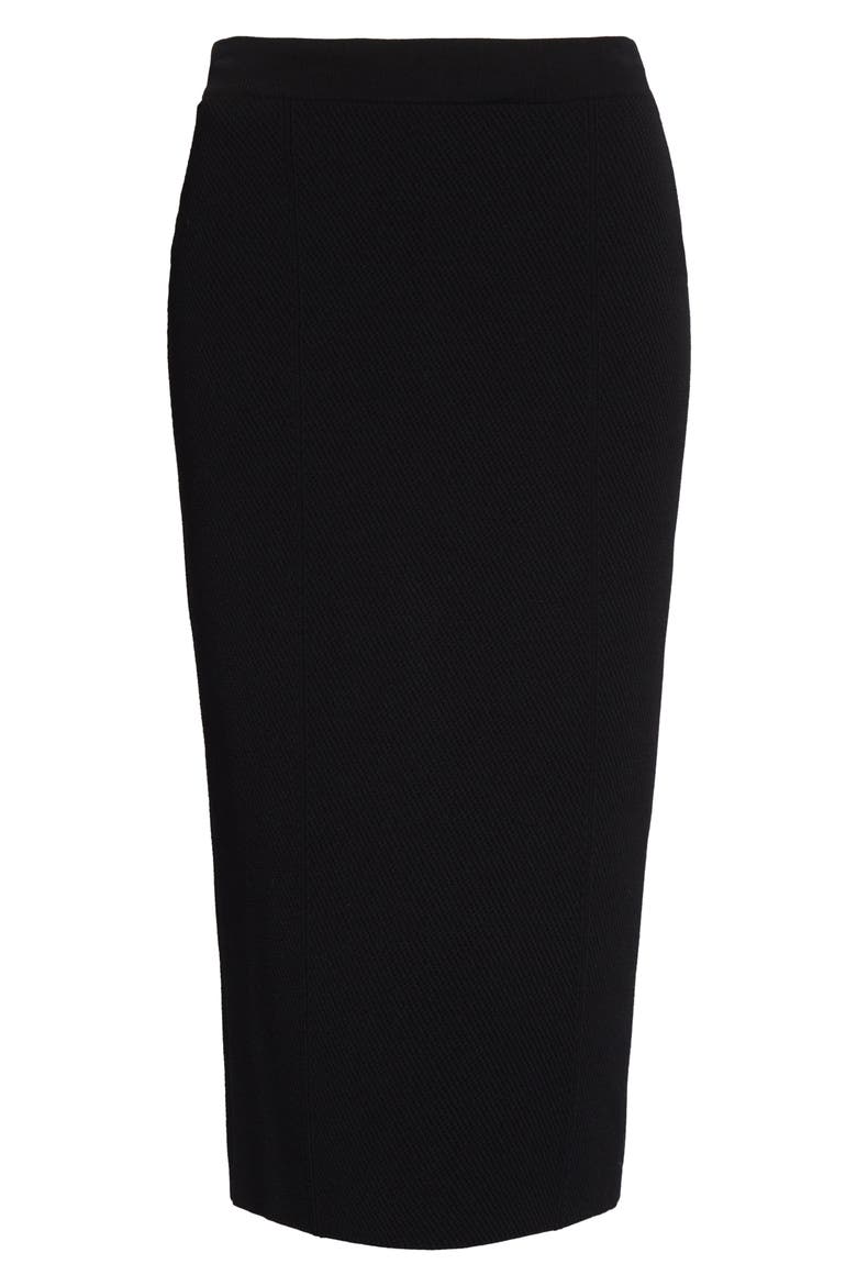 Venezia Knit Pencil Skirt, Alternate, color, BLACK