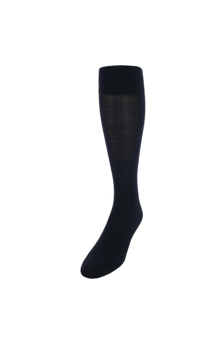 Trafalgar Sutton Over The Calf Fine Merino Wool Socks, Main, color, Black