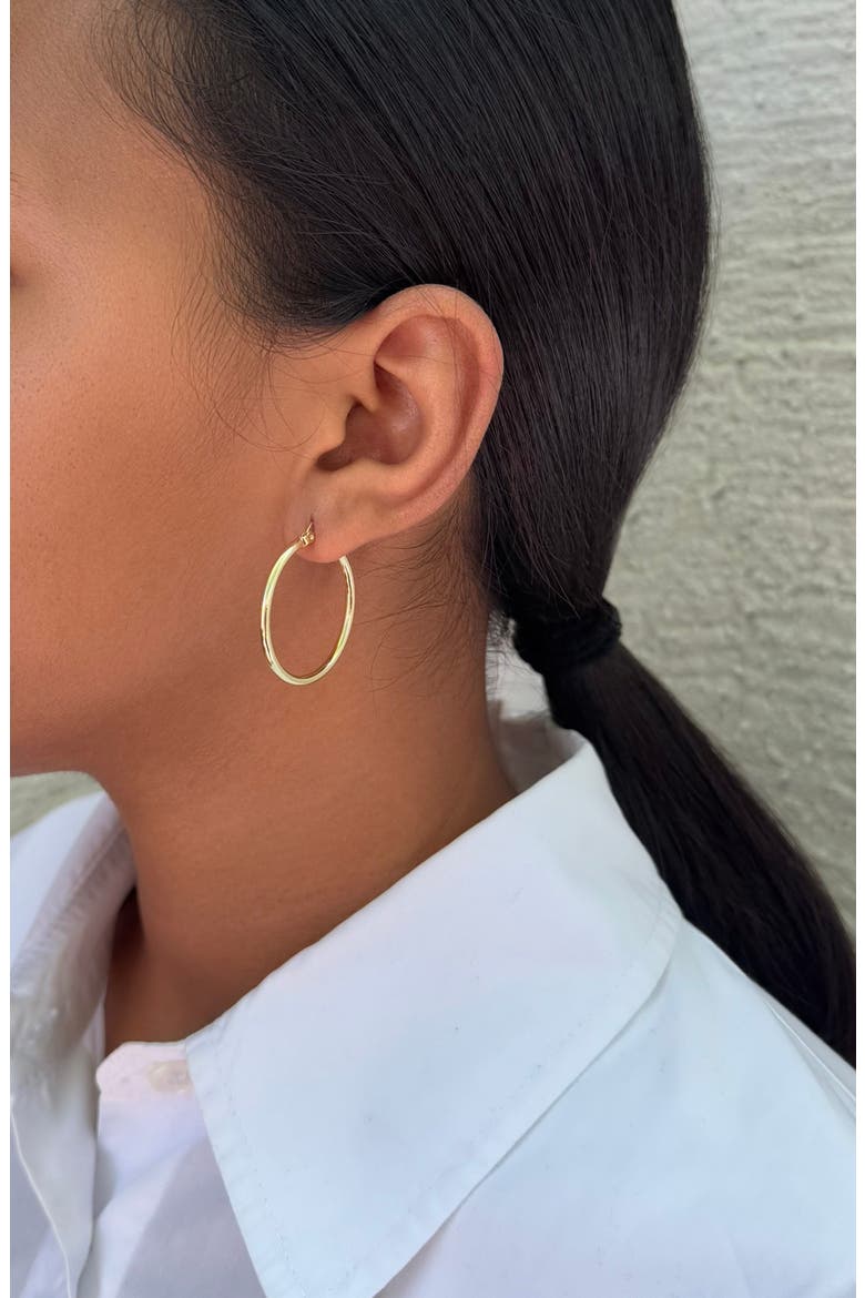 Set of 2 Cubic Zirconia Hoop Earrings, Alternate, color, GOLD