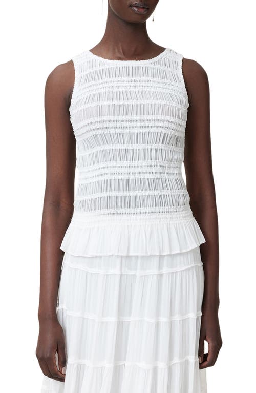Allsaints Marion Pleated Sleeveless Top In White