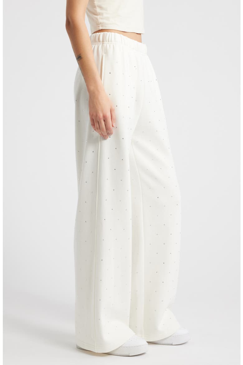 Crystal Wide Leg Sweatpants, Alternate, color, CLOUD WHITE001