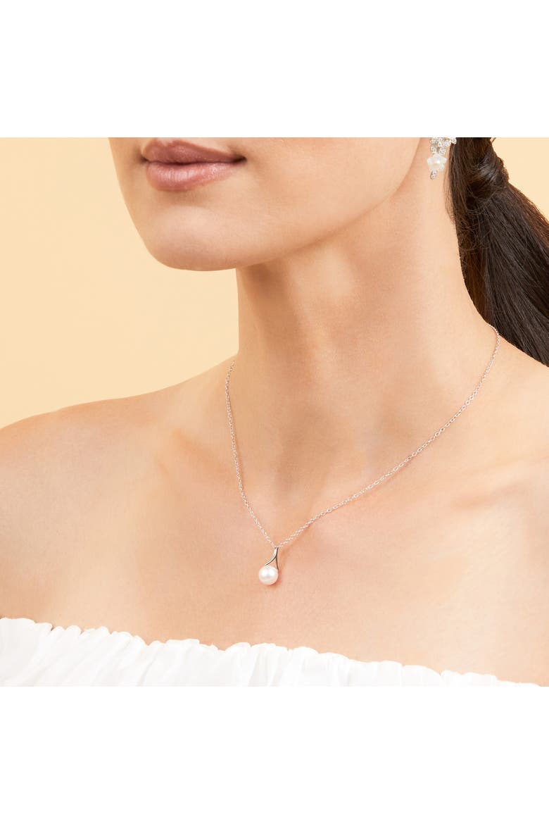 14K Gold Japanese Akoya Pearl Lindsey Pendant, Alternate, color, White Gold