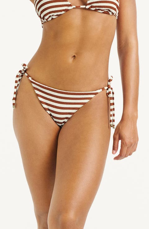 Thalia Stripe Side Tie Bikini Bottoms