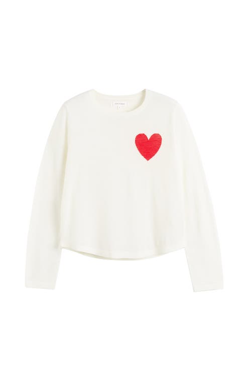 Chinti & Parker Pure Merino Heart Breton Sweater In Cream