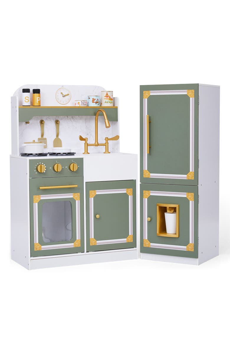 Teamson Kids Versaille Deluxe 15-Piece Kitchen Playset, Alternate, color, Green