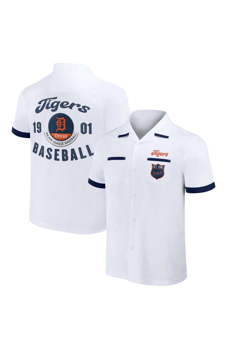 Darius Rucker Collection by Fanatics Men's Darius Rucker Collection by Fanatics White Detroit Tigers Bowling Button-Up Shirt, Main, color, White