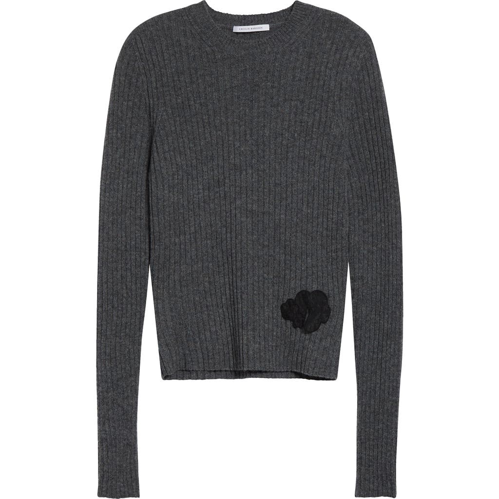 Cecilie Bahnsen Blas Nordic Rib Wool Sweater In Gray