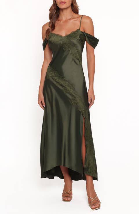 Millen Lace Trim Cold Shoulder Maxi Dress