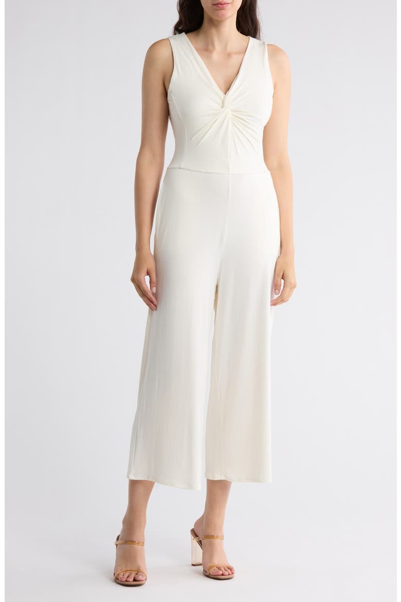 Leighton Knotted Sleeveless Jumpsuit, Main, color, WHITE