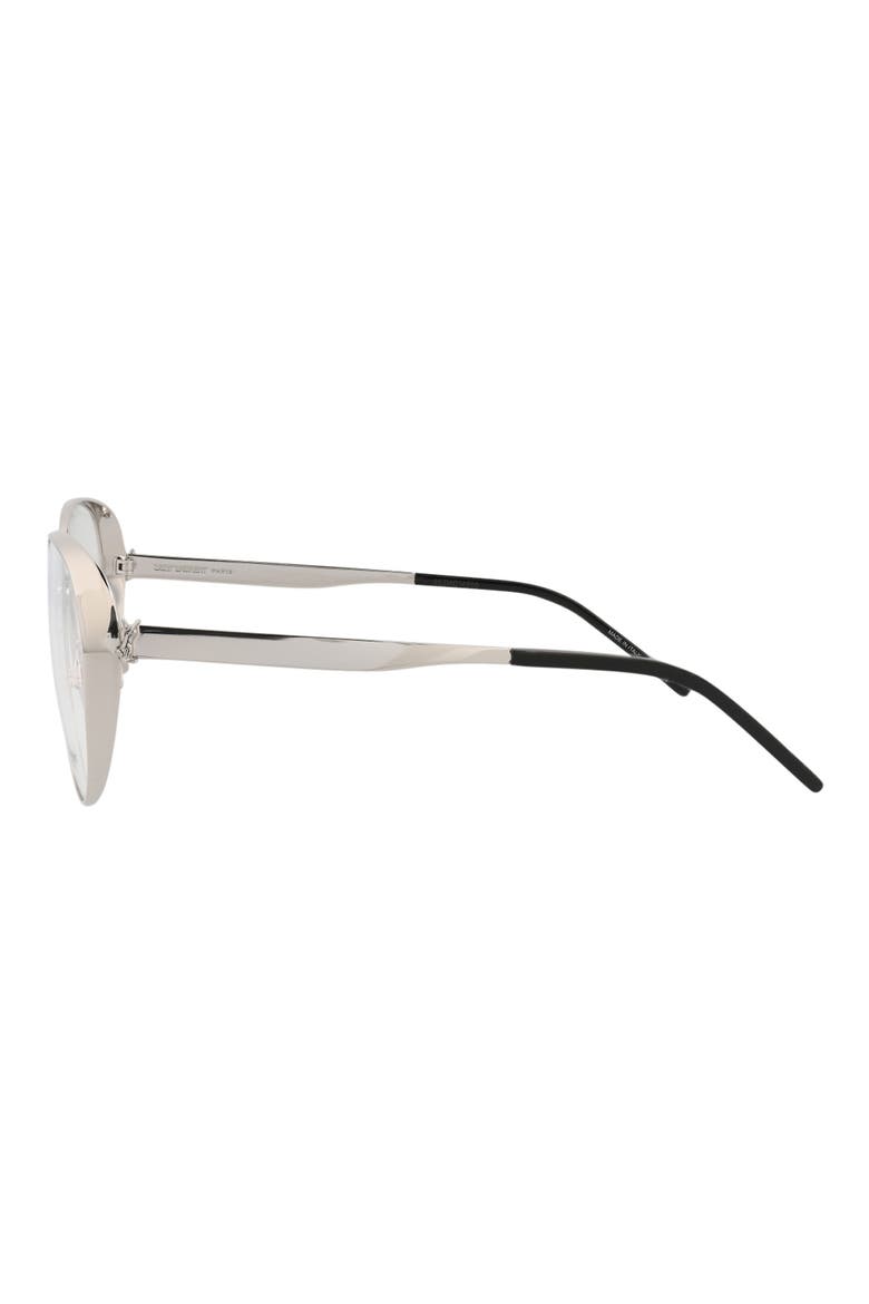 Novelty 58mm Round Optical Glasses, Alternate, color, SILVER SILVER TRANSPARENT