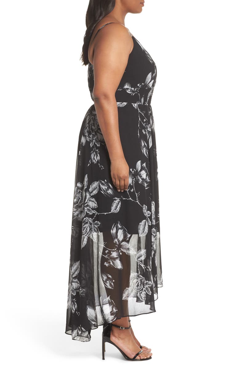 City Chic Mono Rose Maxi Dress, Alternate, color, 