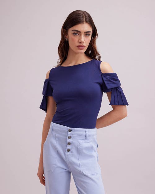 Anne Fontaine Myrtille Jersey Cotton Top In Blue