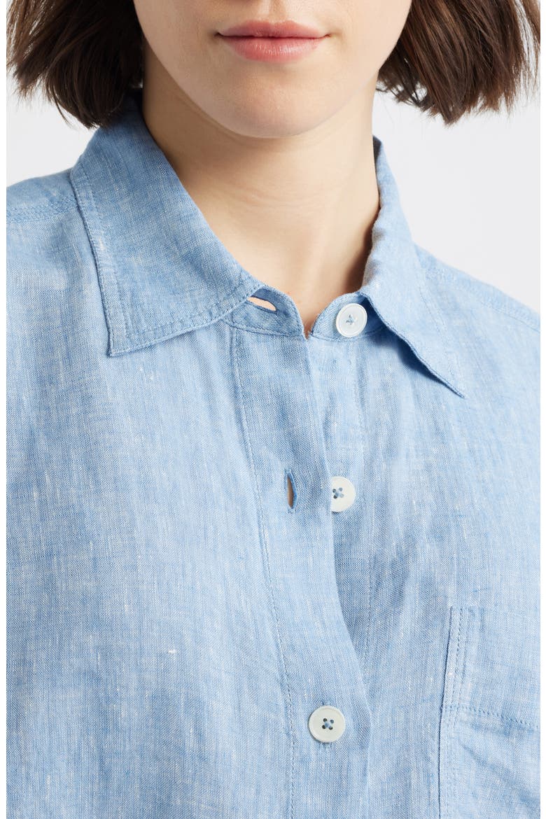 Alice Curved Yoke Shirt, Alternate, color, SUNFADED BLUE