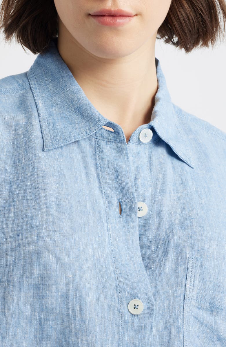 Madewell Alice Curved Yoke Shirt, Alternate, color, Sunfaded Blue