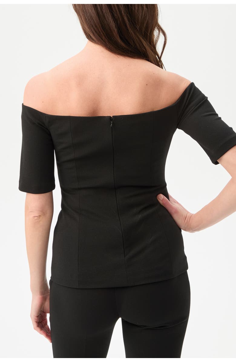 Trina Turk Forbid 2 Off the Shoulder Tailored Top, Alternate, color, Black