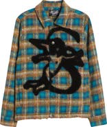SANTO STUDIO Angel Plaid Flannel Snap-Up Shirt Jacket