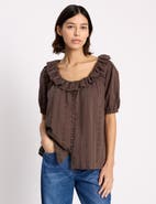 Albaray Ruffle Neck Button-Front Blouse