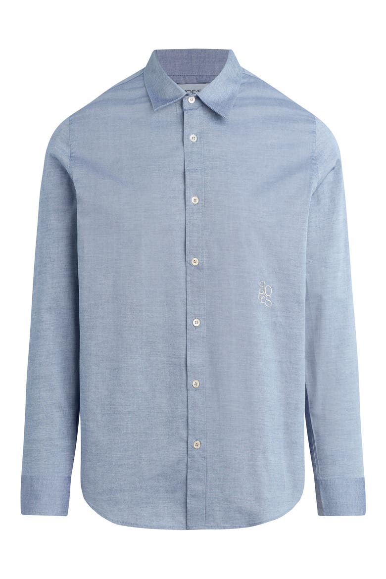 The Grant Monogram Button-Up Shirt, Alternate, color, DARK CHAMBRAY