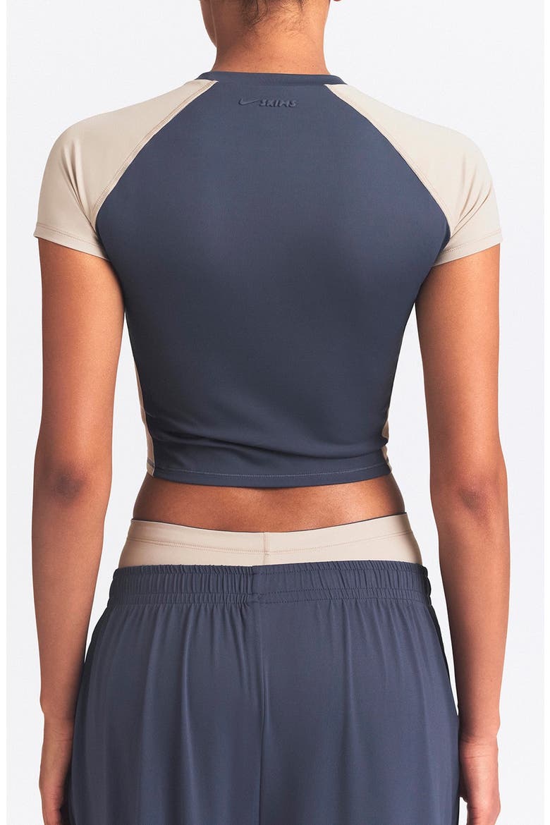 Crop Short Sleeve Baseball T-Shirt, Alternate, color, DEEP ROYAL/ STONE