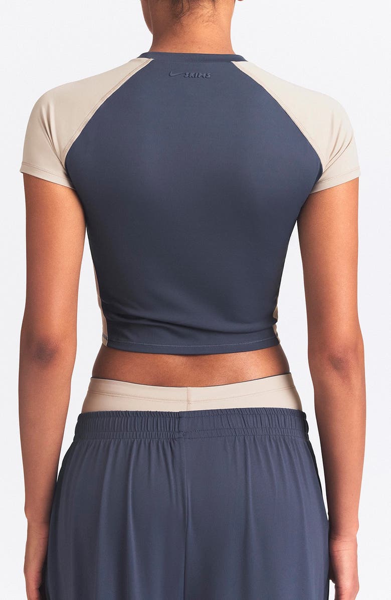 NikeSKIMS Crop Short Sleeve Baseball T-Shirt, Alternate, color, Deep Royal/ Stone