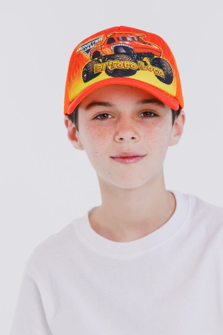 Boys' Strapback Baseball Cap, Alternate, color, El Toro Loco Orange
