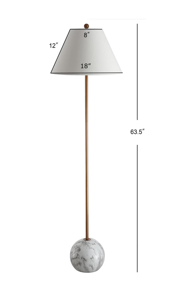 JONATHAN Y Miami 63.5" Minimalist Resin/Metal LED Floor Lamp, Alternate, color, Gold/White