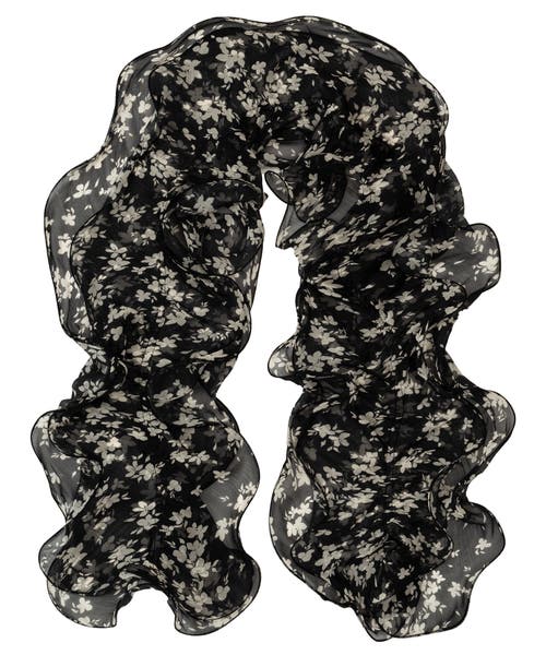 Ralph Lauren Lauren Floral Double Ruffle In Black