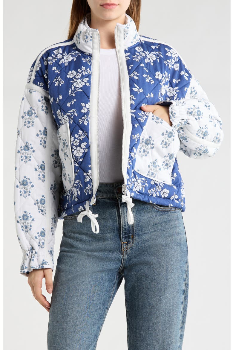 Bloom Bash Quilted Bomber Jacket, Main, color, LOVE BITE