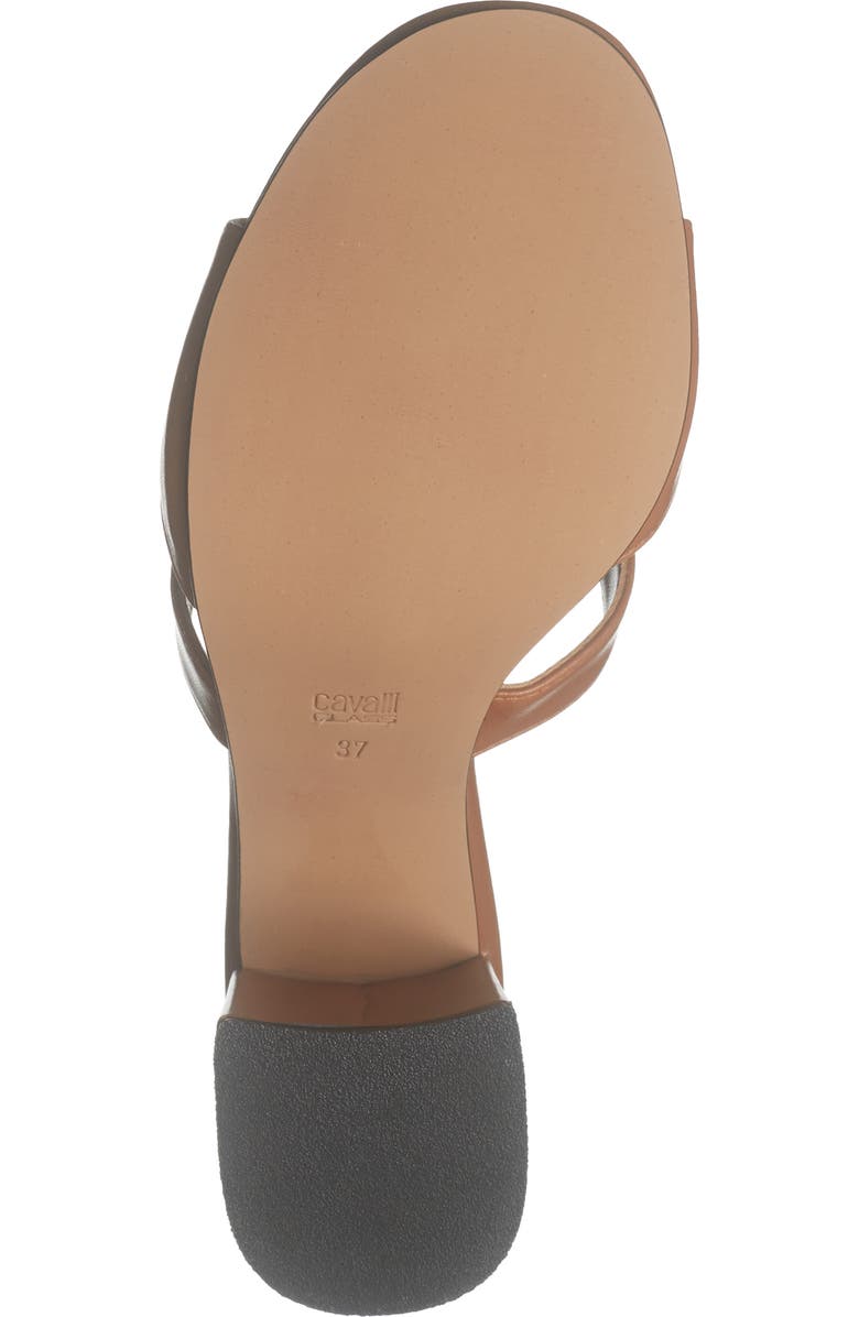 Roberto Cavalli Block Heel Slide Sandal, Alternate, color, Tan