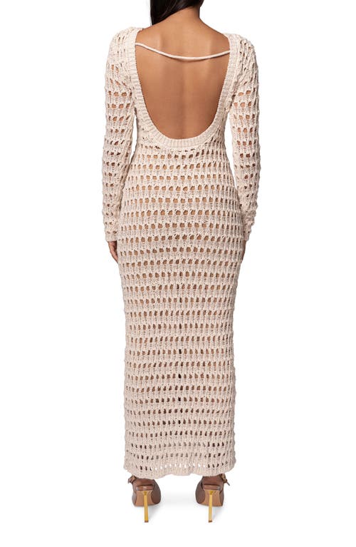 Jluxlabel Serene Wonders Open Stitch Long Sleeve Dress In White
