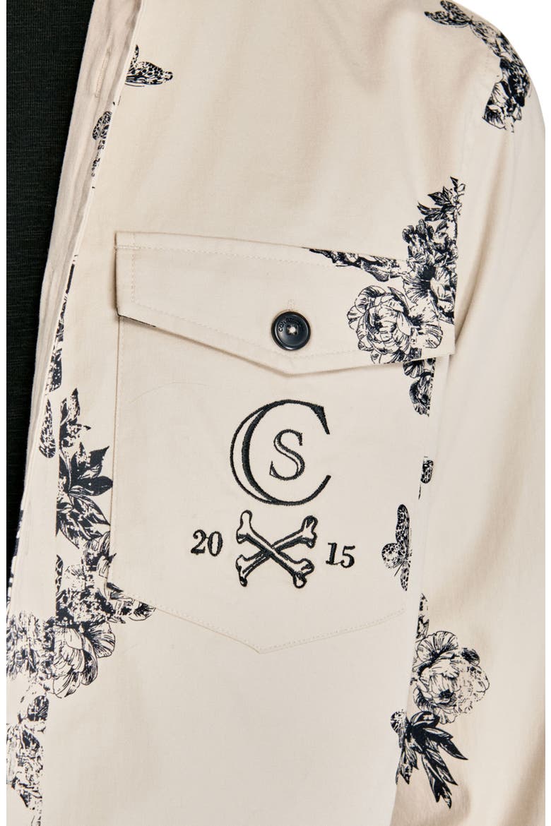 Slim Fit Skull Shirt Jacket, Alternate, color, ECRU