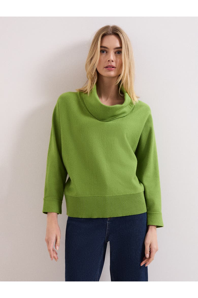 Ribbed Detailing Rosalie Cowl Jumper, Main, color, Green