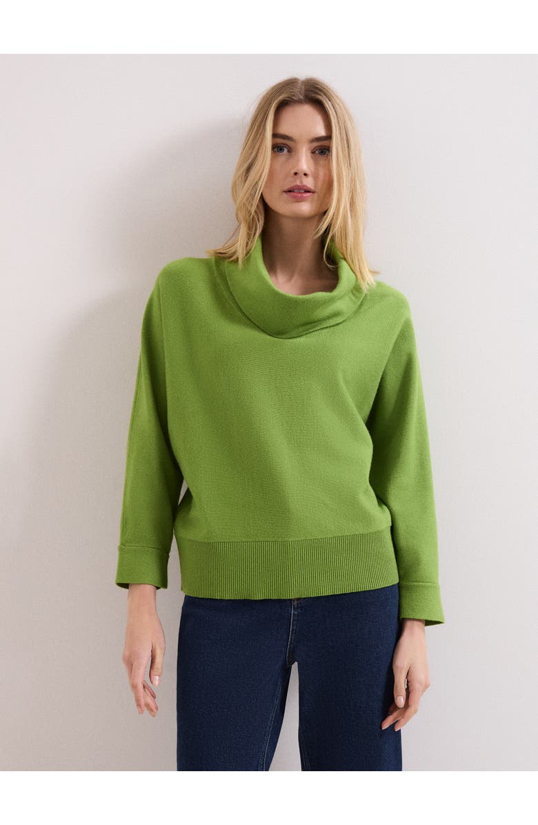 Phase Eight Ribbed Detailing Rosalie Cowl Jumper, Main, color, Green
