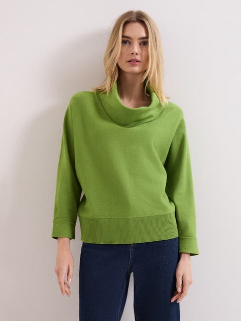 Ribbed Detailing Rosalie Cowl Jumper