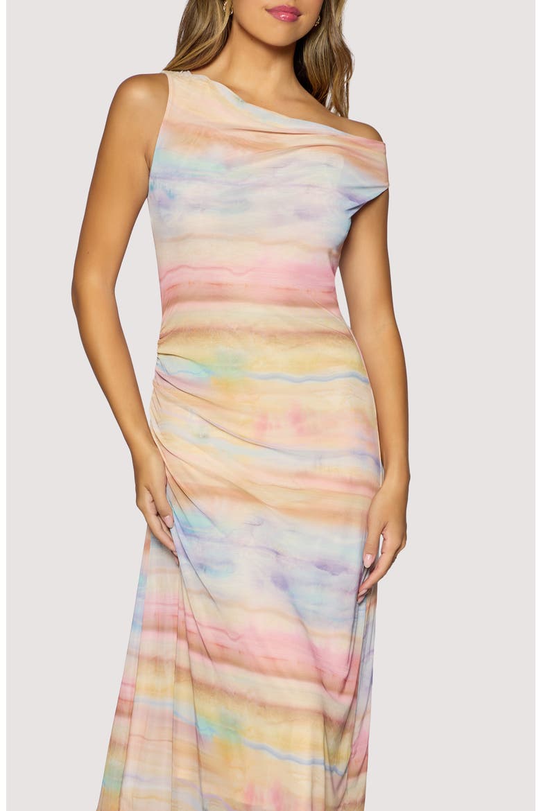 Sunset Promenade One-Shoulder Maxi Dress, Alternate, color, ORANGE MULTI
