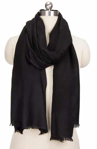 SAACHI Cashmere Silk Eyelash Fringe Scarf