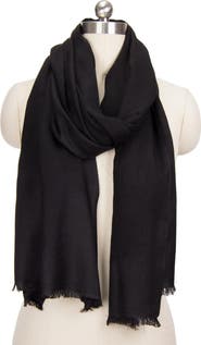 SAACHI Cashmere Silk Eyelash Fringe Scarf