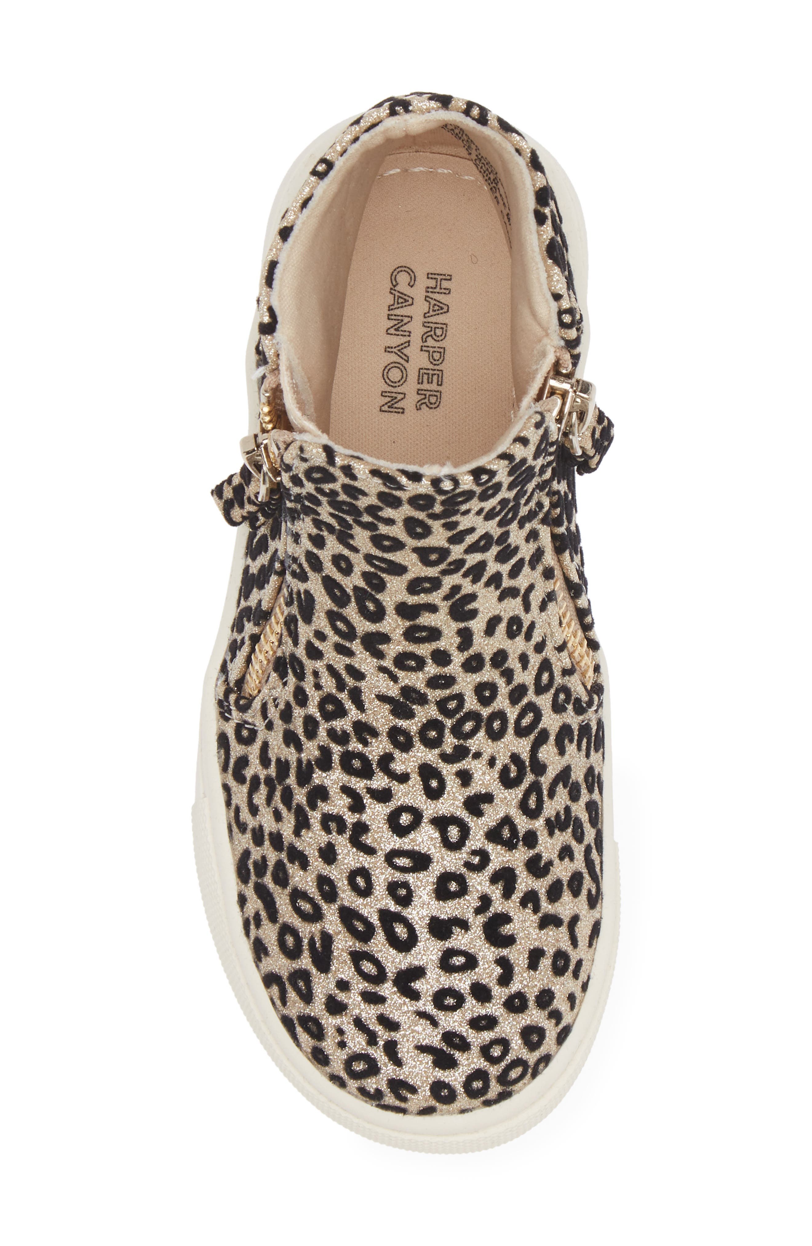Kids' Londyn Zip Sneaker Bootie, Alternate, color, BROWN LEOPARD PRINT