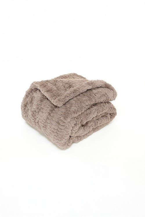 Sea To Me Blankets Napa Valley Nirvana Faux Fur Throw Blanket in Taupe  product
