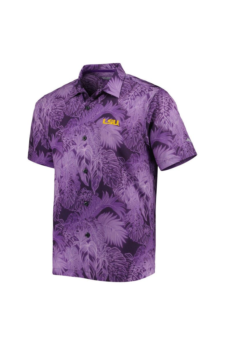 Tommy Bahama Men's Tommy Bahama Purple LSU Tigers Coast Luminescent Fronds IslandZone Button-Up Camp Shirt, Alternate, color, 