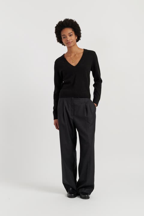 Wool-Cashmere V-Neck Sweater