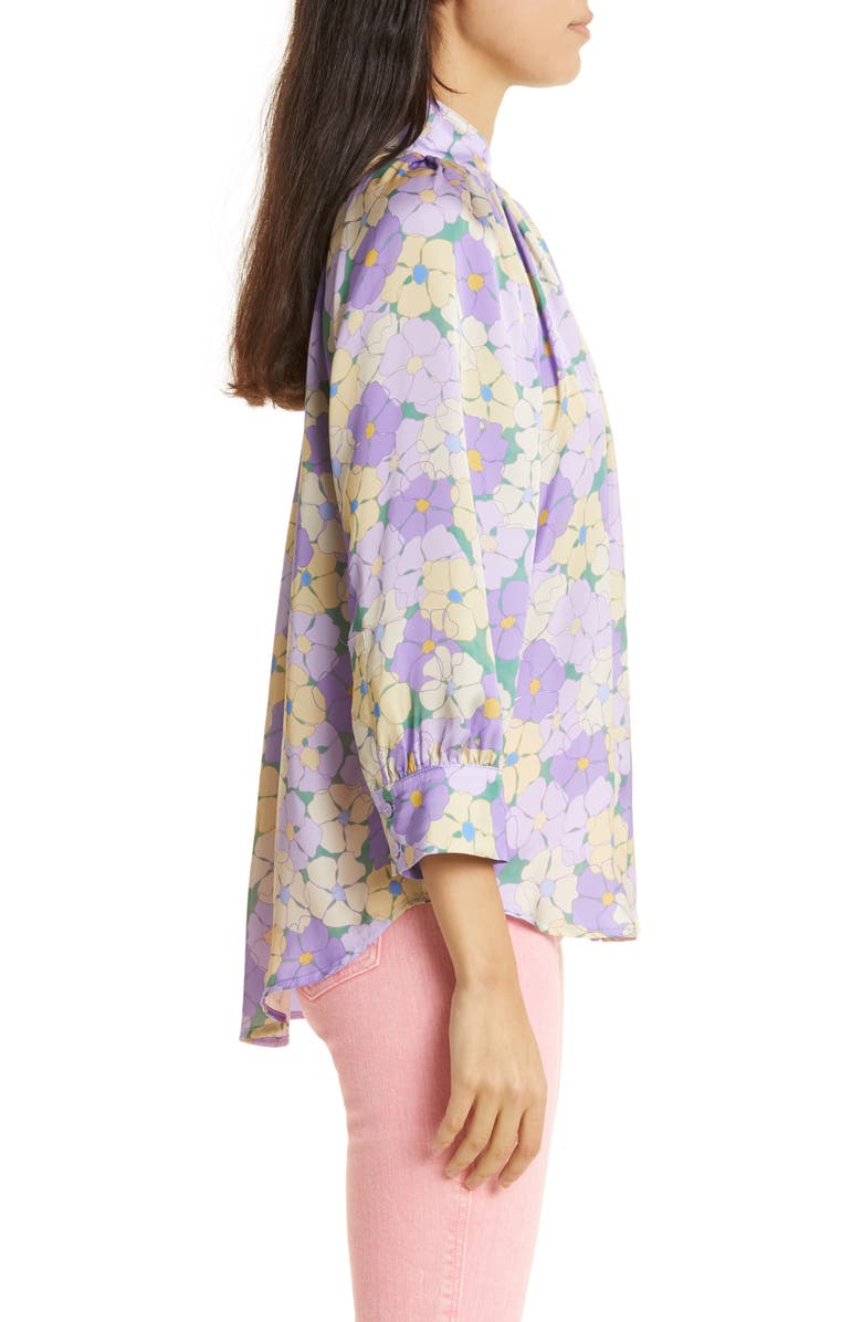 Smythe Floral Gathered Blouse, Alternate, color, 